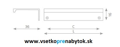 Profilová úchytka LUCATA - na priskrutkovanie