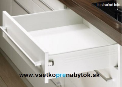 METALBOX kolieskový výsuv s bočnicou H-150mm - sivý