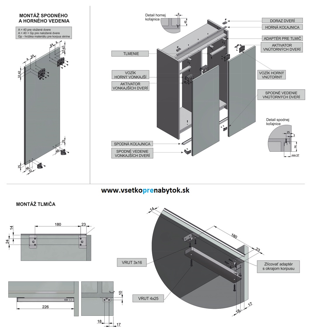 Tlmenie pre dvere OVERLINE plus - sada