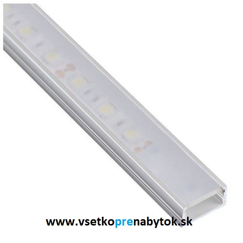 LED profil Polarus Micro na povrch 2 m + mliečna krytka