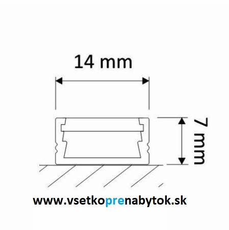 LED profil Polarus Micro na povrch 2 m + mliečna krytka