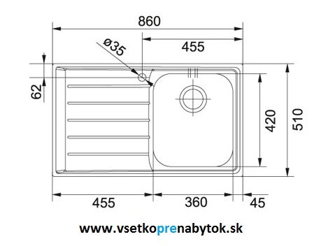 Nerezový drez NEX 611