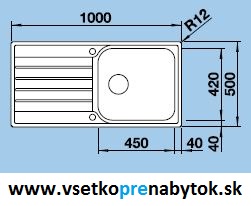 Nerezový drez LIVIT XL 6 S s excentrickým ovládaním