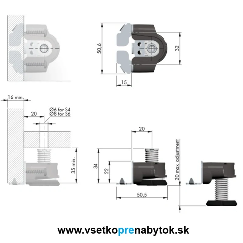 Nastaviteľná nožička INTEGRATO tech G