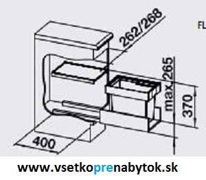 Smetný kôš FLEXON II 30/1, šírka 300 mm