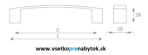 Úchytka ULICA 128/146 mm