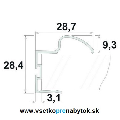    Úchytový profil S13B