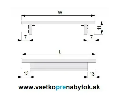 Vetracia mriežka 80 x 500 mm