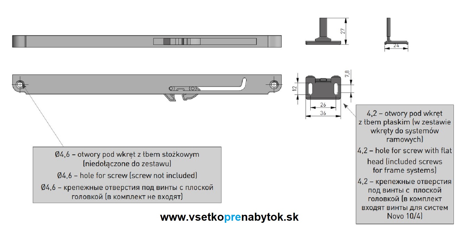 Tlmenie na posuvné dvere SIMON - sada
