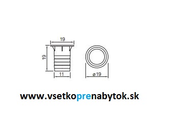 Narážacia matica M8 x 19 mm