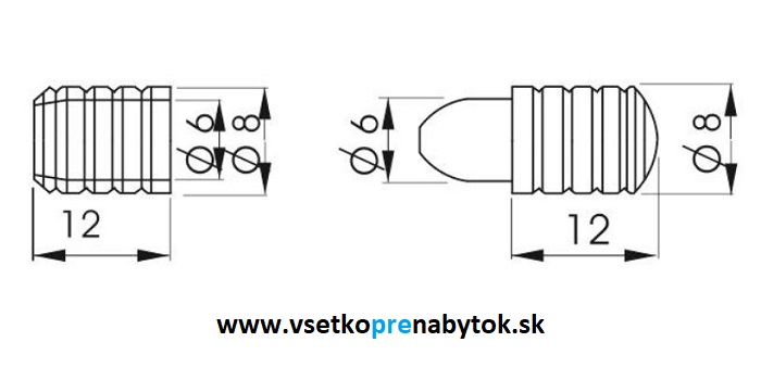 Kolík s púzdrom fi.8mm