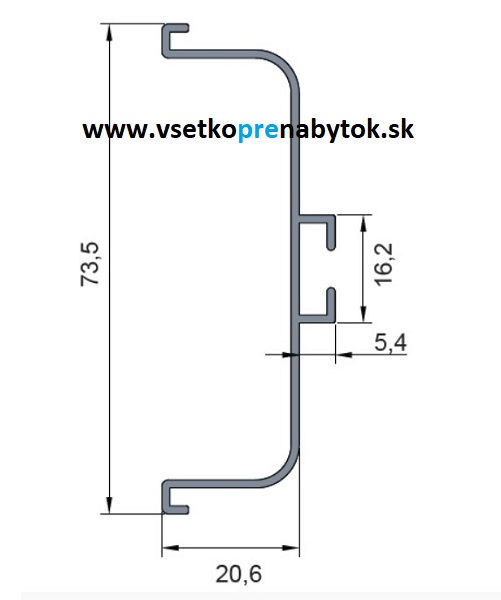 Skrytý profil GOLA "C" - vodorovný