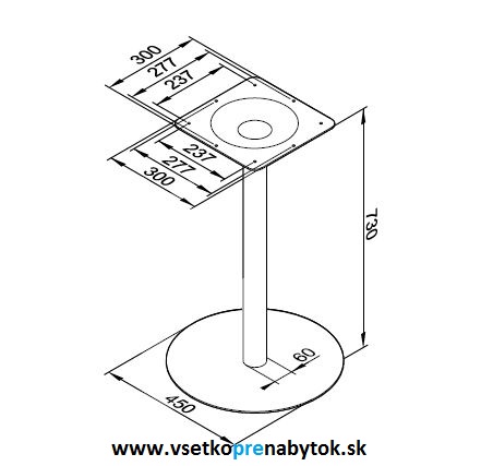 Centrálna stolová noha - okrúhla ø 450mm