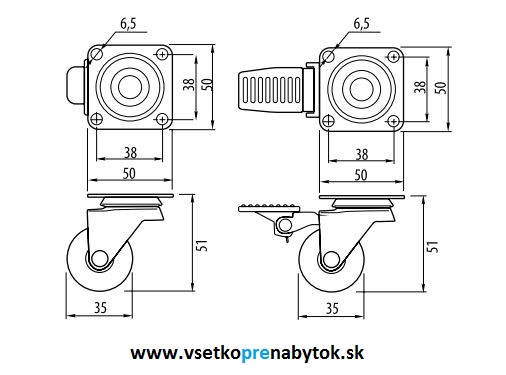 Koliesko otočné GTV KMA, fi.35mm