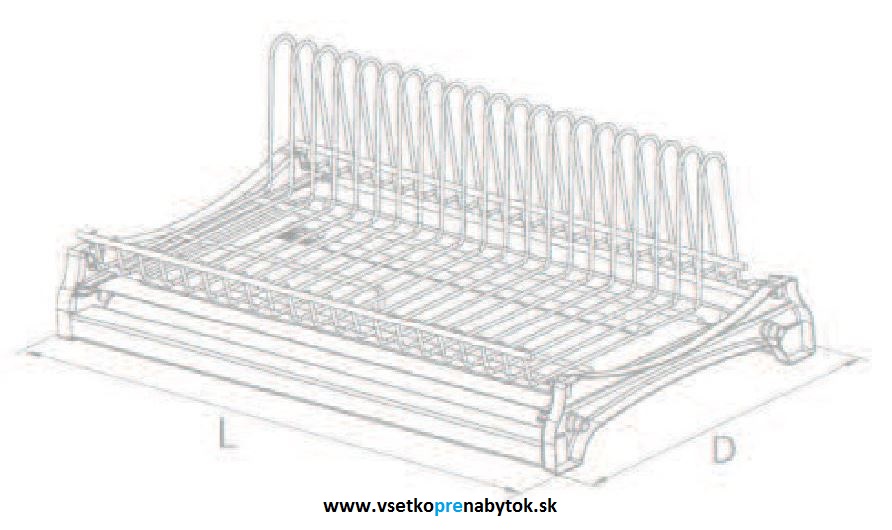 Odkvapkávač na riad, jednopolicový - 600 mm