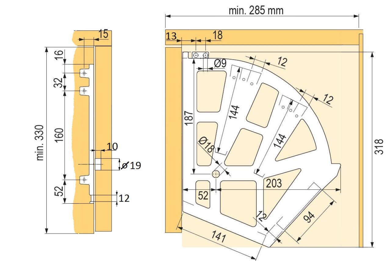 Botníkové kovanie - 3 dielne