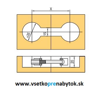 Spojovacia skrutka FIX do pracovnej dosky