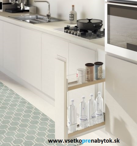   Výsuvný kôš VIBO, 2x polica, sklen.bočnice