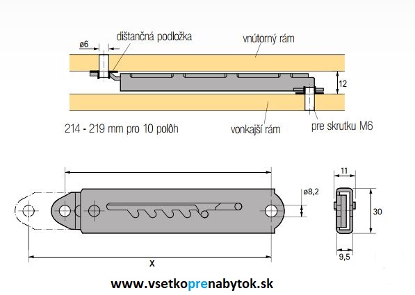 Posteľ.kovanie na poloh. nôh a hlavy, RASTOMAT