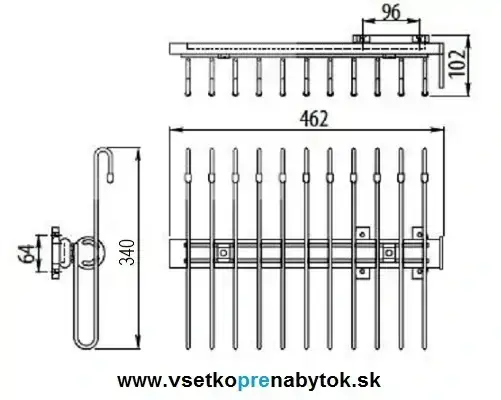    GTV výsuvný vešiak na nohavice, horné uchytenie