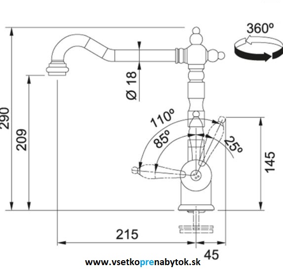 Franke vodovodná batéria Old England