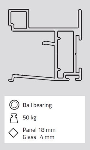    Úchytový profil NERO 2,7m