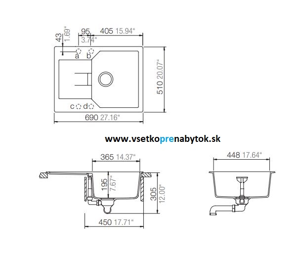 Cristalite drez MANHATTAN D-100S