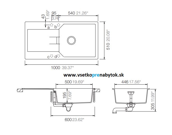 Cristalite drez MANHATTAN D-100L