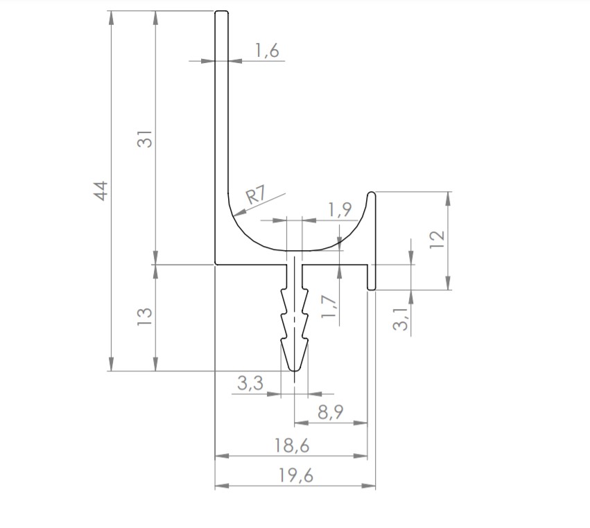 Profilová úchytka JUVIO II - narážacia