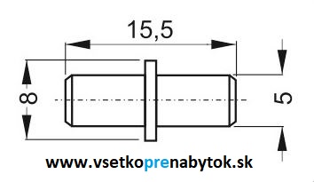 Podperka police fi. 5 s gumkou