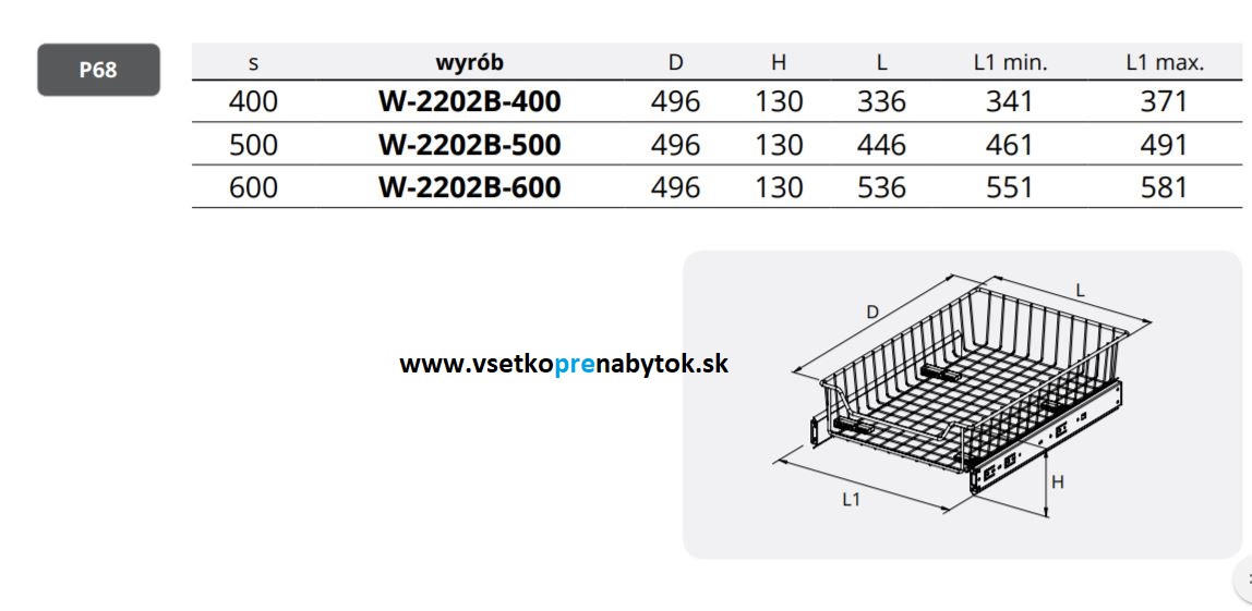   Vnútorná zásuvka W-2202B s tlmením
