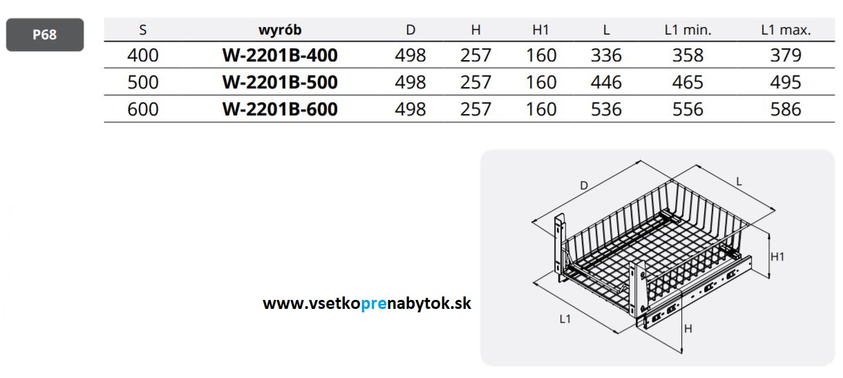   Vnútorná zásuvka W-2201B s tlmením