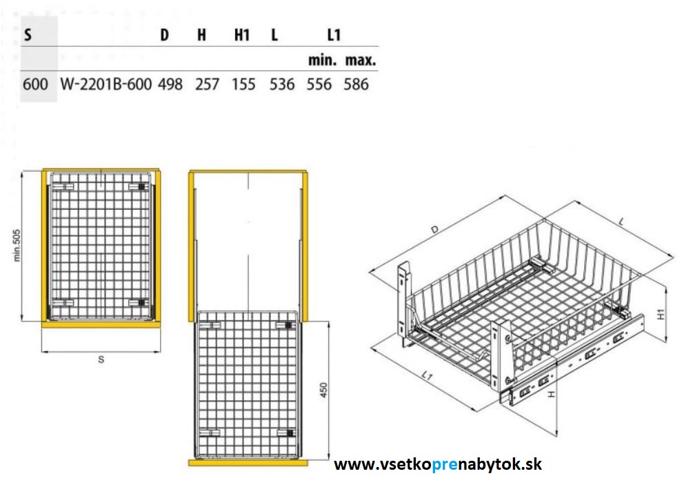 Vnútorná zásuvka W-2201B s tlmením