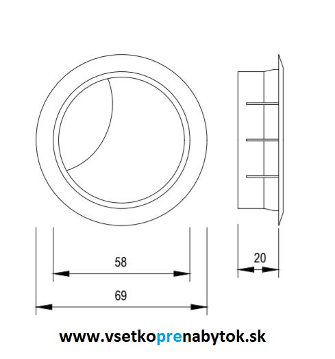Káblová prechodka okrúhla fi 60 mm