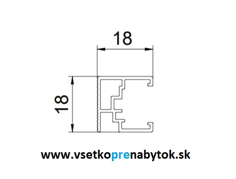 Hliníková priečka pre skrinku pod drez