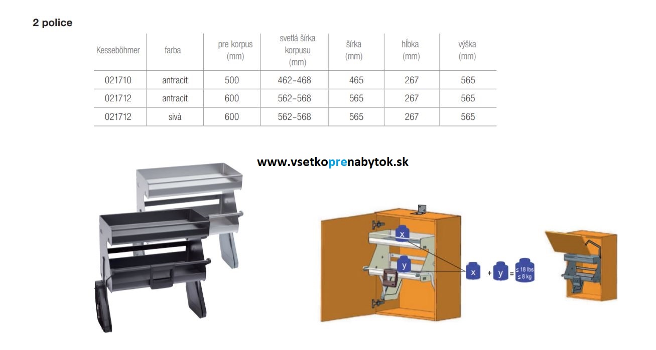 iMove set, 2xpolica, 600mm