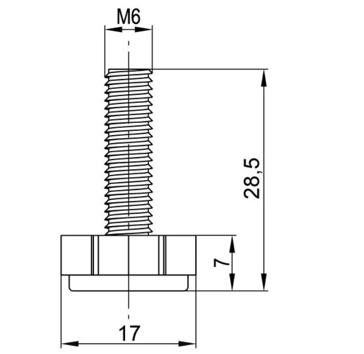  Rektifikačná nožička M6