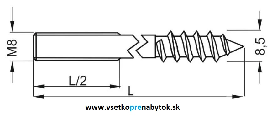 Kombinovaná skrutka M8