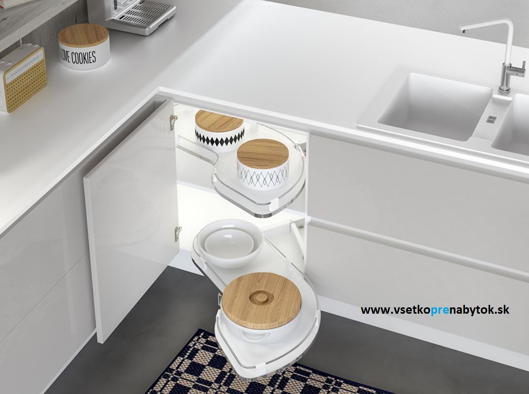   Rohová polica VIBO Galaxy, chróm/biela - 1 polica