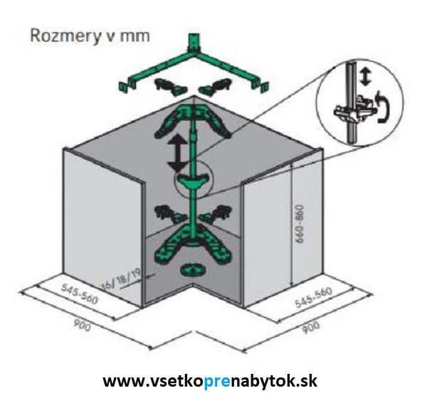 Kessebohmer Revo 90° mechanizmus s tlmením