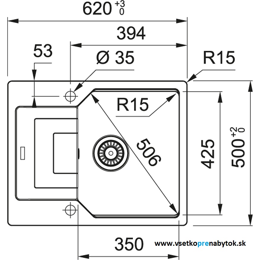 Kameninový drez UBG 611-62