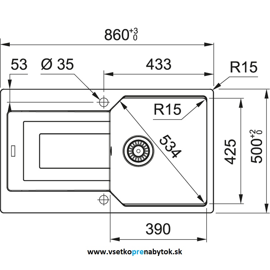 Kameninový drez UBG 611-86