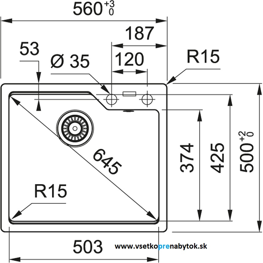 Kameninový drez UBG 610-56