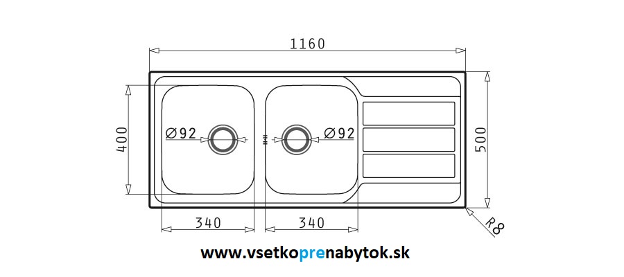 Nerezový drez ATHENA 2B 1D
