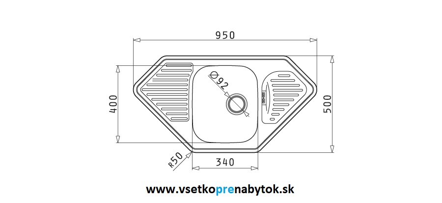 Nerezový drez MEDUSA CORNER