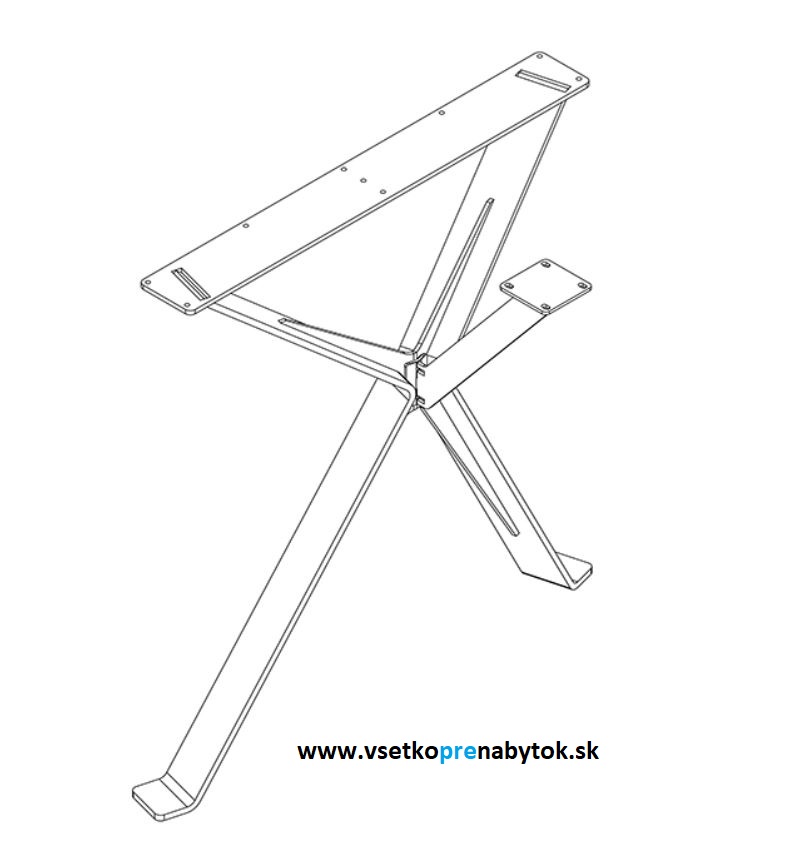  Stolová noha dvojitá EX 72080, H-720 mm