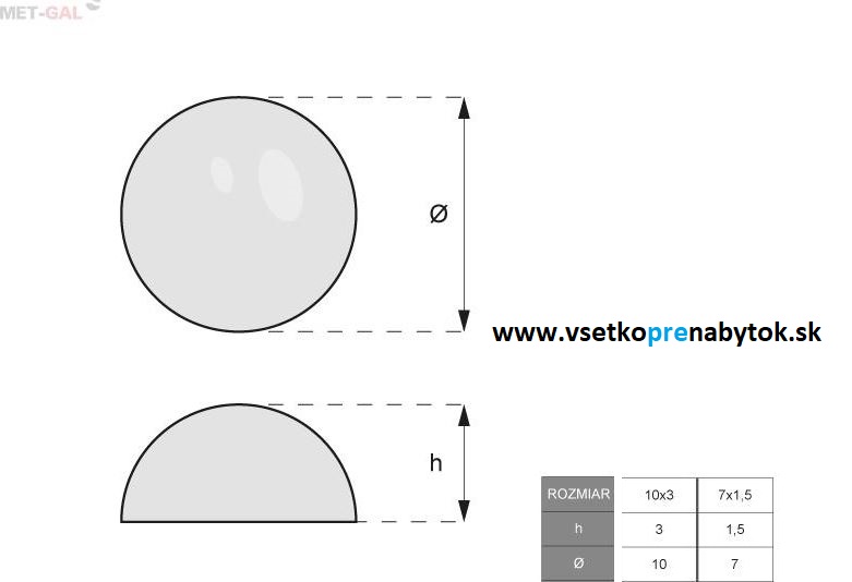 Silikónový doraz nalepovací