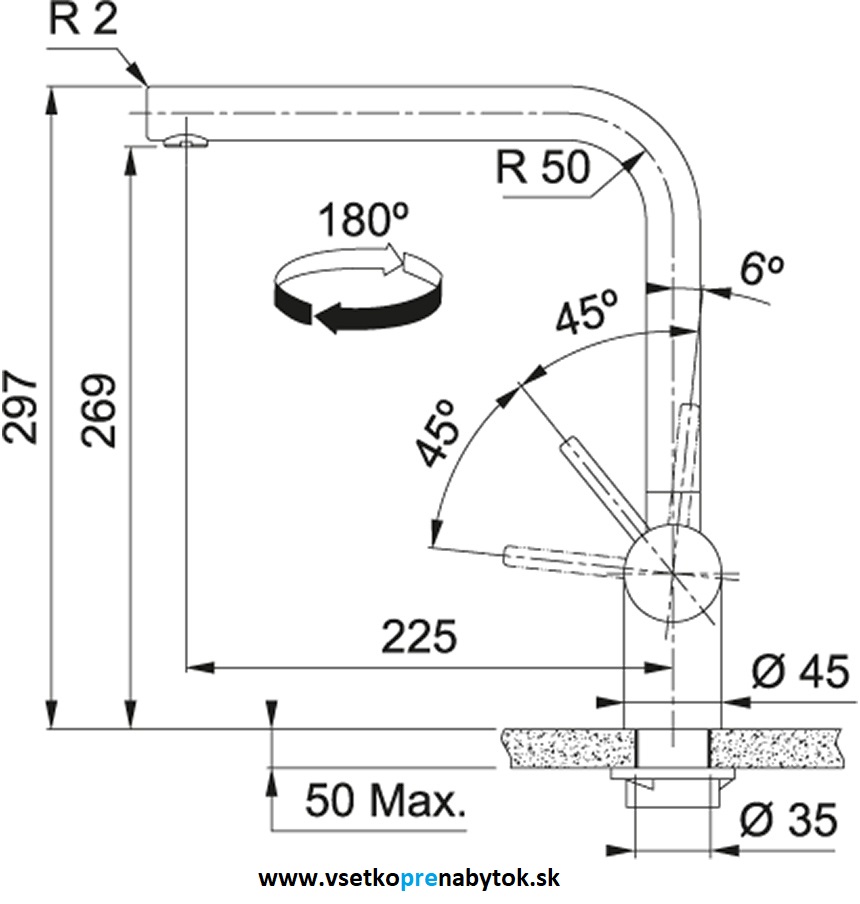 Franke vodovodná batéria FC 3834 ALTAS NEO bez sprchy