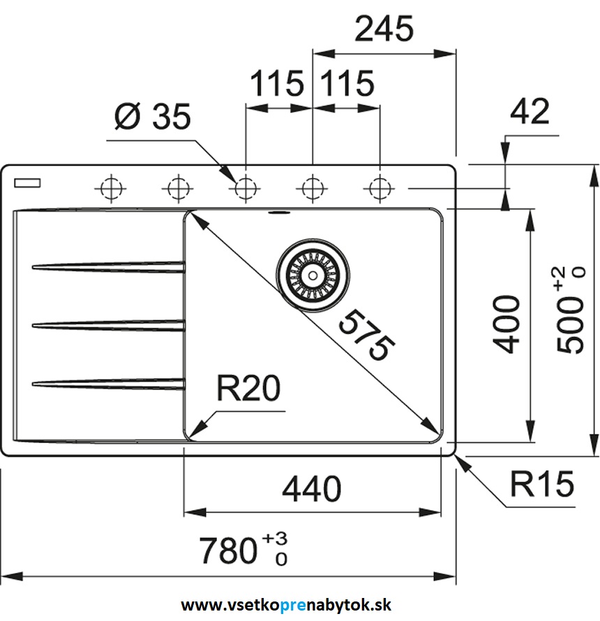 Kameninový drez CNG 611-78 TL