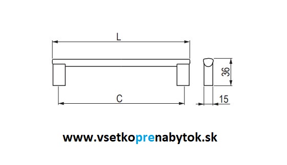 Úchytka PORTA, 448/460mm